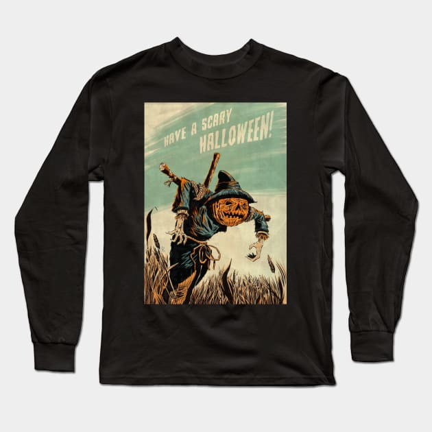 Scarecrow Long Sleeve T-Shirt by FatRobotDraws